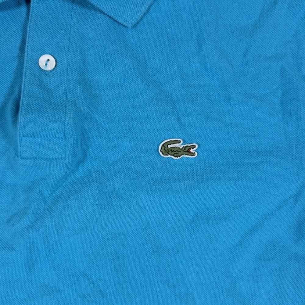 Lacoste Long Sleeve Polo Shirt Mens Size M Light Blue Cotton Pique Logo - Picture 3 of 9